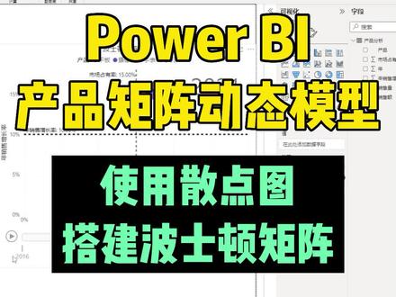 第19集:Power BI产品矩阵动态模型,两分钟学会用散点图搭建波士顿矩阵动态#POWERBI #动态模型 #产品矩阵