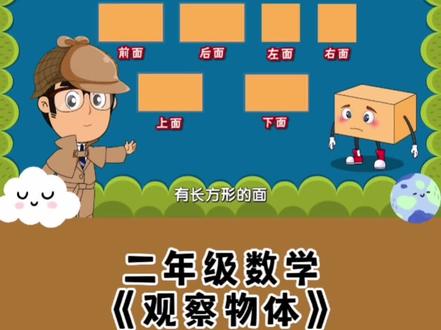 二年级数学《观察物体1》#每天学习一点点 #每天跟我涨知识 #知识分享 #小学数学 #数学思维