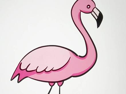 用两个字母S画火烈鸟#简笔画#画画教程#学画画