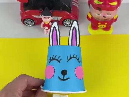 手工制作会跑的小兔子#儿童创意手工 #日常分享
