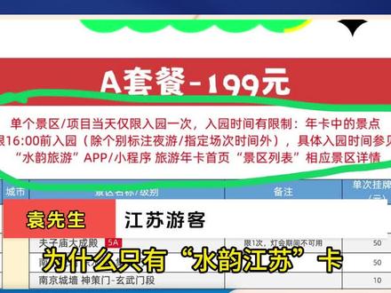 文旅厅回应“水韵江苏”旅游年卡只能16点前用,诸多限制如何“松绑”?