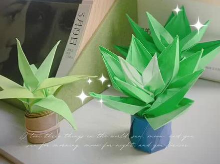 多肉植物折纸#折纸#折纸教程 #亲子手工