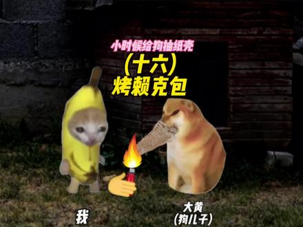 小时候给狗抽纸壳(十六)烤赖克包!#猫meme小剧场 #万万没想到 #内容太过真实 #猫meme