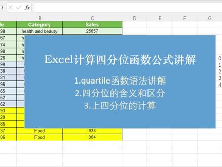 excel表格上四分位数怎么计算,公式讲解四分位的含义和查询逻辑