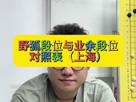 野狐几段可以冲击对应的业余段位?上海篇#围棋 #少儿围棋 #围棋教学 #少儿围棋教学 #围棋那些事儿