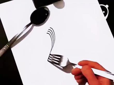 用叉子写出的美丽音符#创意美术 #灵魂画手