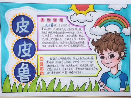 快乐读书《皮皮鲁》#少儿美术 #手抄报模板