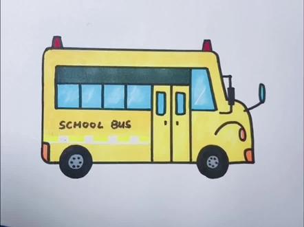 给儿子画车的第十七天,小朋友都喜欢的交通工具(第二集)校车#原创简笔画#简笔画 #画画教程 #儿童简笔画 #校车 #汽车科普