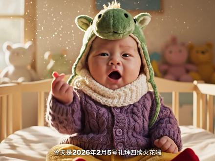 今天是2026年2月5号礼拜四续火花啦,友谊的小船不能翻爱你哟么么哒! #2025AI年终大赏 #AI创作浪潮计划 #火花宝宝 #萌娃 #续火花