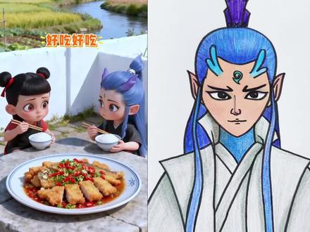 敖丙这样画帅呆了#儿童简笔画 #儿童简笔绘画教学