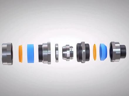 铠装电缆格兰头安装动画#电气 #电力工程 #电缆 #格兰头 #防爆填料函