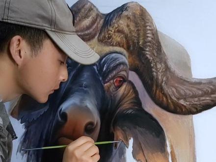 油画大水牛教程(二) #创作灵感 #原创 #画画 #油画 @DOU+小助手