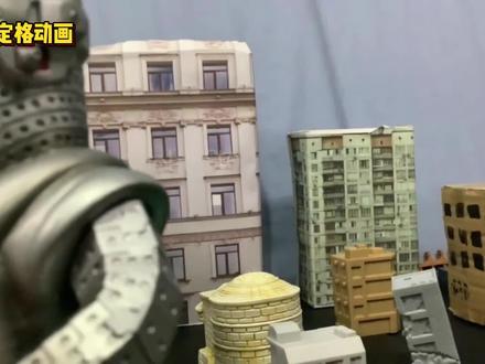 定格动画:乌英达姆被哥莫拉重伤,泽塔能打败哥莫拉取得胜利吗? #模型玩具 #打怪兽 #奥特曼