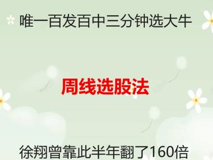 周线选股法,你学会了吗?#每日分享 #知识分享 #涨知识