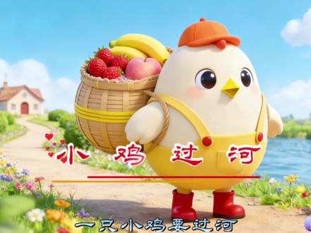 经典流传【优质】儿童歌曲《小鸡过河》#儿歌 #一起来唱歌 #唱歌给你听 #小鸡过河