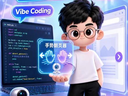VibeCoding大赏·小工具手势翻页器✨ #我在抖音聊科技 #vibecoding #ai新星计划 @抖音作者助手 #vibecoding大赏