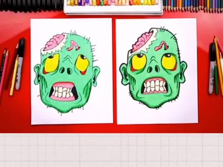 跟着步骤画僵尸,万圣节绘画素材#绘画 #绘画教程 #儿童画