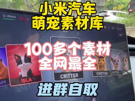 小诚把网上所有可以生成萌宠的素材图都整理了起来,都放到车友群里啦,想要到同学车友群自取#小米车机 #小米汽车 #小米yu7 #小米su7