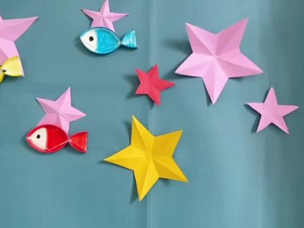 一剪刀剪出立体五角星的两种方法,简单好看,给家里宝贝收藏起来 #立体五角星 #剪纸教程 #手工diy