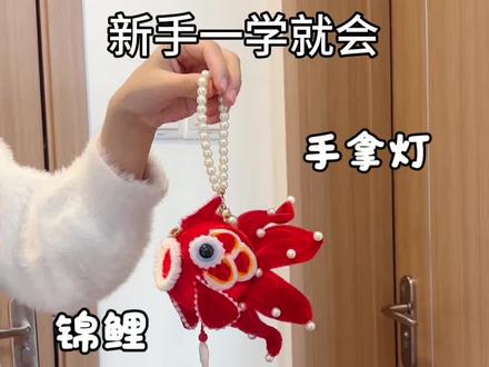 用扭扭棒做,元宵锦鲤手拿灯,教程简单,快来#让年味住进家 #我家的年味显眼包 #马年就这样旺宅 #元宵节 #元宵花灯自制