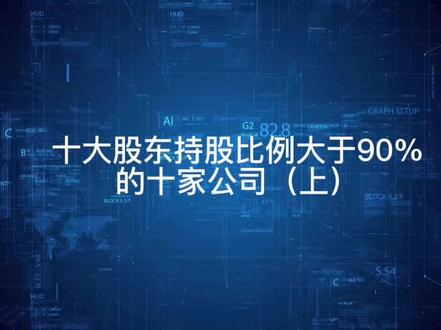 十大股东持股比例大于90%的十家公司(上)