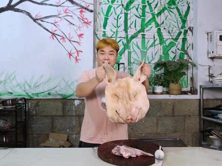 23斤大猪头辣卤3小时,今儿夜宵就吃它! #抖音商城 #猪头肉