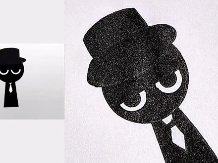 喜欢旋转的黑色布莱克。 #简笔画