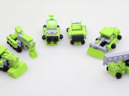 【鱼羊砖坊】乐高MOC教程|变形金刚G1组合大力神 霸天虎 挖地虎