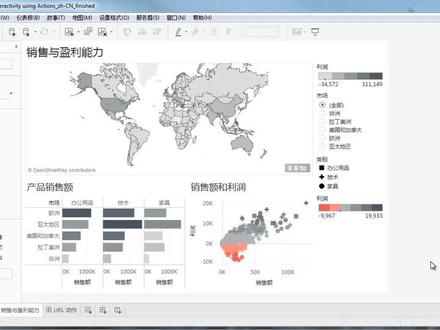 Tableau使用动作的仪表板交互性