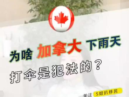为啥加拿大下雨天打伞是犯法的?#加拿大#出国 #留学#海外 #移民