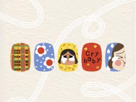 💅元旦假期在家爆改哭娃指甲盖子han💦 #手工diy #美甲 #原创 #crybaby #美甲教程