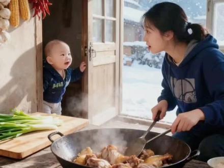 给奶奶送鸡肉去咯#可爱 #AI搞笑视频 #拍同款 #可爱的萌娃宝宝