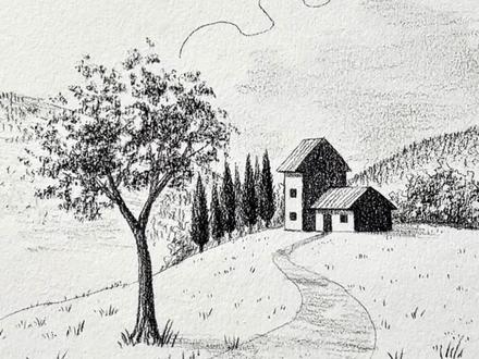 一分钟学会!超简单的画春天的风景方法✿ ◡‿◡✿ #绘画教程 #一起学画画 #零基础学画画 #画春天 #手抄报