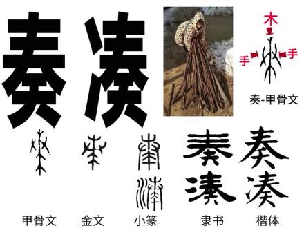 奏揍凑 #说文解字 #识字 会集木材草料,双手抱走