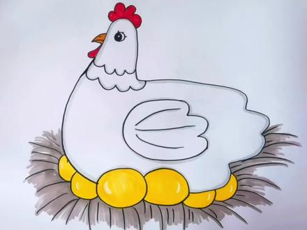 下蛋母鸡来啦#一学就会系列 #简笔画 #画画 #亲子互动 #一看就会系列