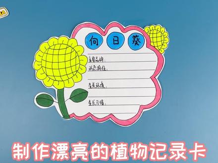 制作简单漂亮的小学生植物记录卡教程 #植物记录卡 #锻炼动手能力 #儿童手工画 #手工DIY #植物卡手工制作