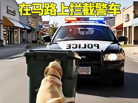 在马路上拦截警车,结局让人万万想不到! #狗狗故事 #结果出乎意料