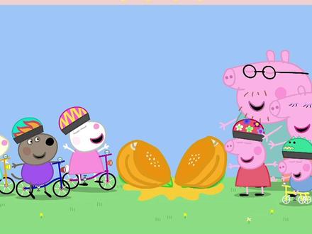 骑自行车#儿童动画 #动画片 #小猪佩奇 #睡前故事 #动画 @抖音小助手