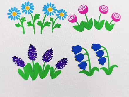 丙烯马克笔画/春日小花花, 简简单单一学就会,快来试试吧!#春日小花 #花朵画法 #小花花手绘 #丙烯马克笔绘画