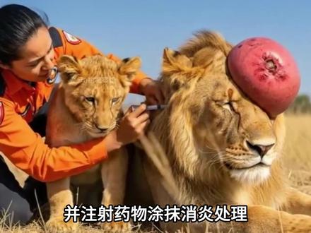 狮子 雄狮重伤倒地,小狮子竟亲自带回救援队,结局太戳心了#动物世界 #狮子 #动物之间的感情