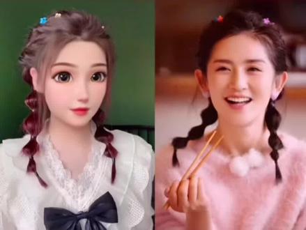 快速隐藏发缝,#谢娜 同款泡泡双马尾,简单实用 蓬松显发量!#编发教程 #发型 #明星同款 #简单发型