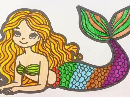 #美人鱼画 #简笔画 #零基础学画画 #儿童简笔画 儿童简笔画教程美人鱼🧜♀️
