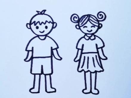 用字母O和H画男孩女孩。#小孩简笔画#一起学画画