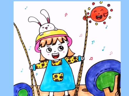 #创意儿童画#简笔画#荡秋千
创意儿童画—荡秋千