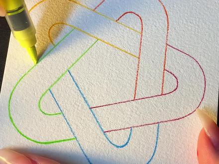 丙烯马克笔|彩虹五角星 #丙烯马克笔 #跟着抖音学画画 #创作者扶持计划 #创意绘画