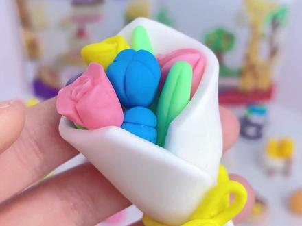 妇女节快到了 亲手做一捧花送给最爱的人吧#礼物#妇女节 #花朵#黏土#可以吃的橡皮泥