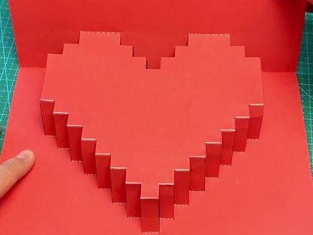 3D纸雕爱心贺卡,附带详细教程,这个母亲节送妈妈绝对够份量#纸雕 #折纸爱心 #母亲节礼物
