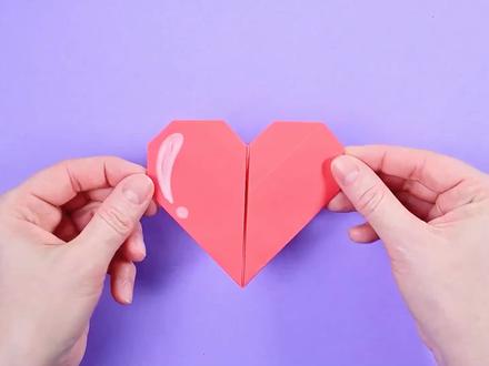折纸爱心教程:用红纸折出温柔浪漫 #折纸爱心 #折纸教程 #手工折纸 #抖音折纸