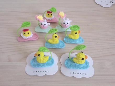 立体小黄鸭发夹钩织教程1来啦#小鸭发夹#立体发夹 #立体小鸭子手工 #头饰发饰 #小鸭发夹