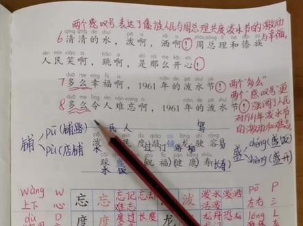 二年级语文上册第17课《难忘的泼水节》课堂笔记和生字组词#二年级语文上册 #课堂笔记 #必考考点 #生字组词